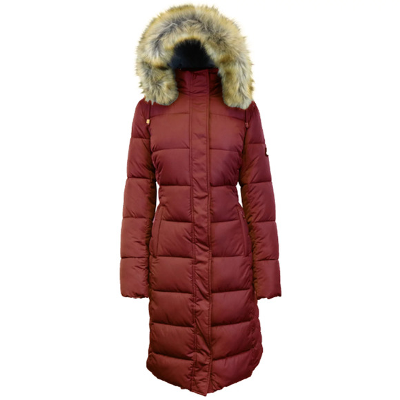 Spire Neva Full Zip Puffer Long Line Jacket, Women's Size M - Burgundy - Picture 1 of 12